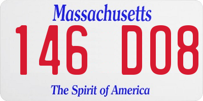 MA license plate 146DO8