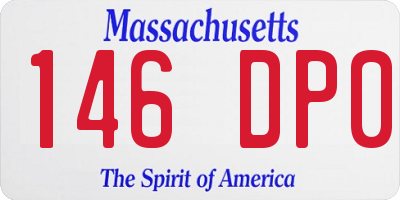 MA license plate 146DP0
