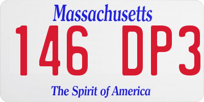 MA license plate 146DP3