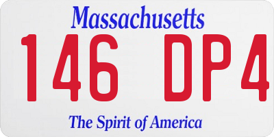 MA license plate 146DP4
