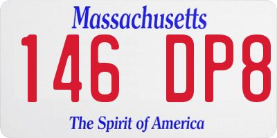 MA license plate 146DP8