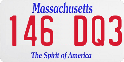 MA license plate 146DQ3