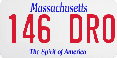 MA license plate 146DR0