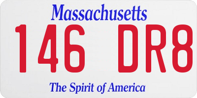 MA license plate 146DR8