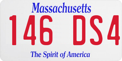 MA license plate 146DS4