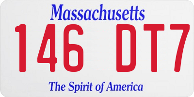 MA license plate 146DT7