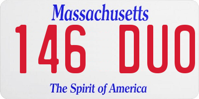 MA license plate 146DU0