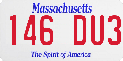 MA license plate 146DU3
