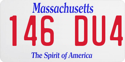 MA license plate 146DU4
