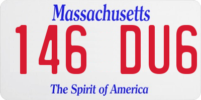 MA license plate 146DU6