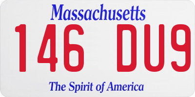 MA license plate 146DU9