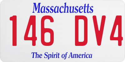 MA license plate 146DV4