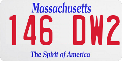 MA license plate 146DW2