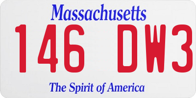 MA license plate 146DW3
