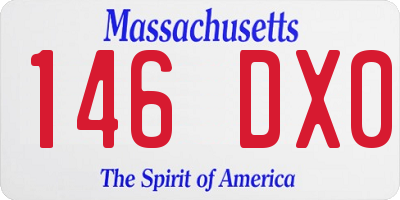 MA license plate 146DX0