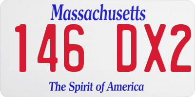 MA license plate 146DX2