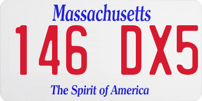 MA license plate 146DX5