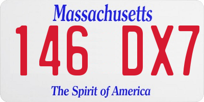 MA license plate 146DX7