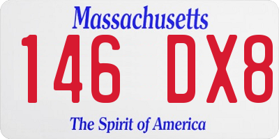 MA license plate 146DX8