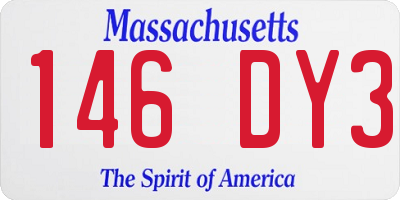 MA license plate 146DY3