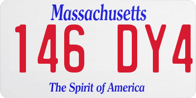 MA license plate 146DY4