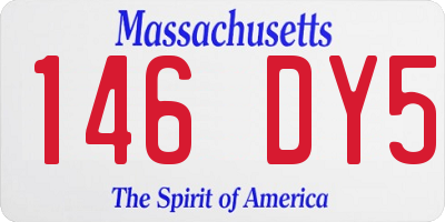 MA license plate 146DY5
