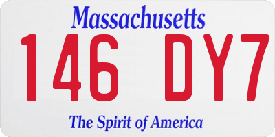 MA license plate 146DY7