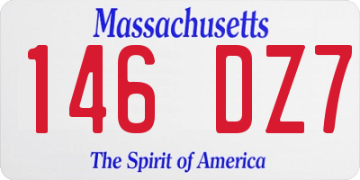 MA license plate 146DZ7