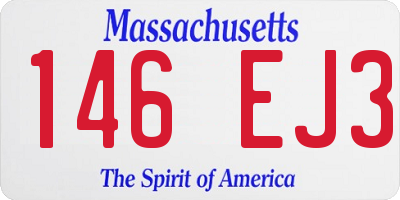 MA license plate 146EJ3