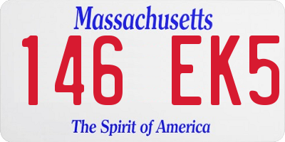 MA license plate 146EK5