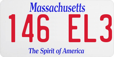 MA license plate 146EL3