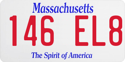 MA license plate 146EL8