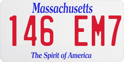 MA license plate 146EM7