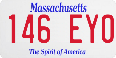 MA license plate 146EY0