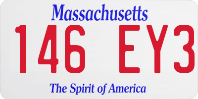 MA license plate 146EY3