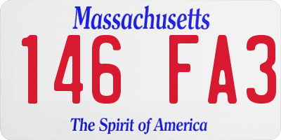 MA license plate 146FA3