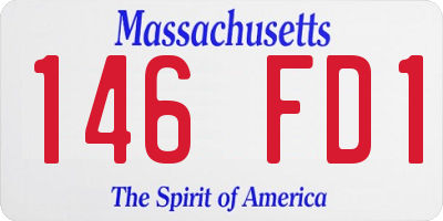 MA license plate 146FD1