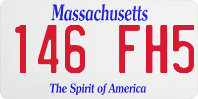 MA license plate 146FH5
