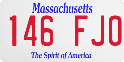 MA license plate 146FJ0