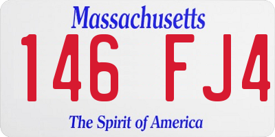 MA license plate 146FJ4