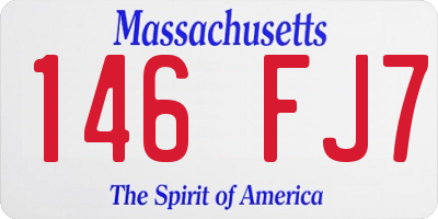 MA license plate 146FJ7