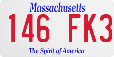 MA license plate 146FK3