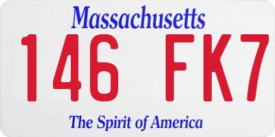 MA license plate 146FK7