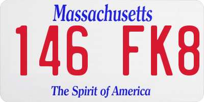 MA license plate 146FK8