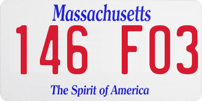MA license plate 146FO3