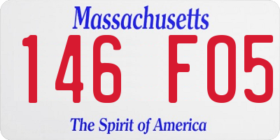 MA license plate 146FO5