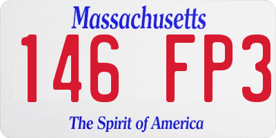 MA license plate 146FP3