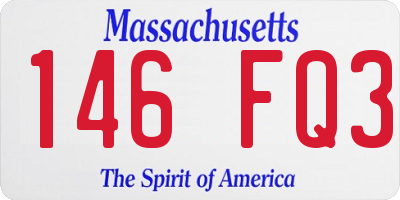 MA license plate 146FQ3