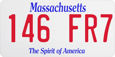 MA license plate 146FR7