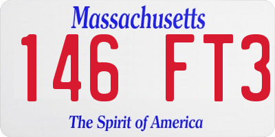 MA license plate 146FT3